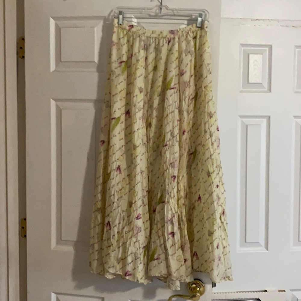 Silk John Paul Ricard yellow skirt-M